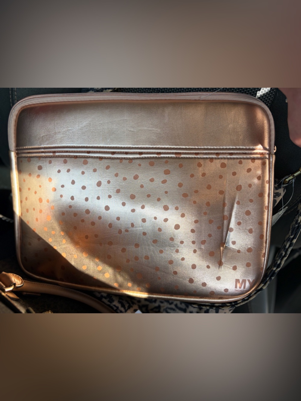 Rose Gold Polka Dot laptop Case